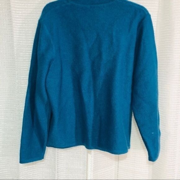 Karen Scott Wool Blend Cardigan Sweater Button Front Blue Womens - Picture 4 of 6